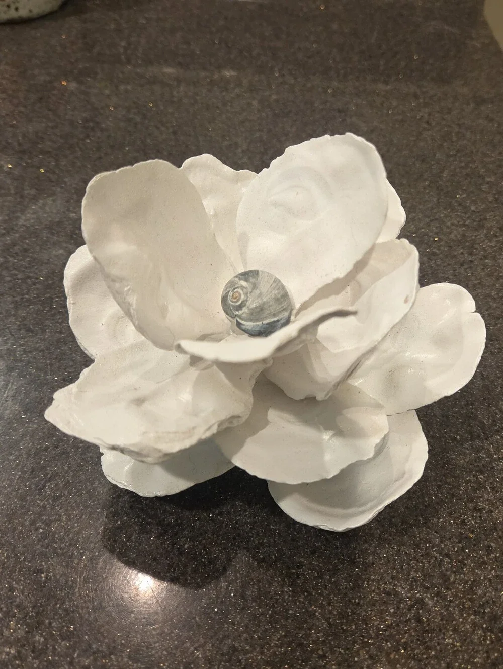Handcrafted Oyster Shell Magnolia Flower